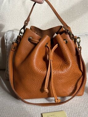 PLG Dune RETIRED Pebbled Tan Leather Bucket Purse